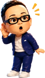 耳に手をあてて話を聞く男性
